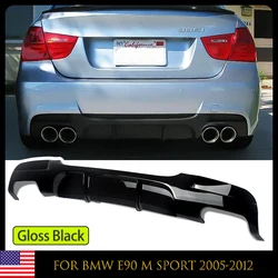 Performance Style for 2005-2013 BMW 3 Series 325i 335i E90 E91 M Sport Rear Bumper Diffuser Lip 2005-2013 Glossy Black Tuning