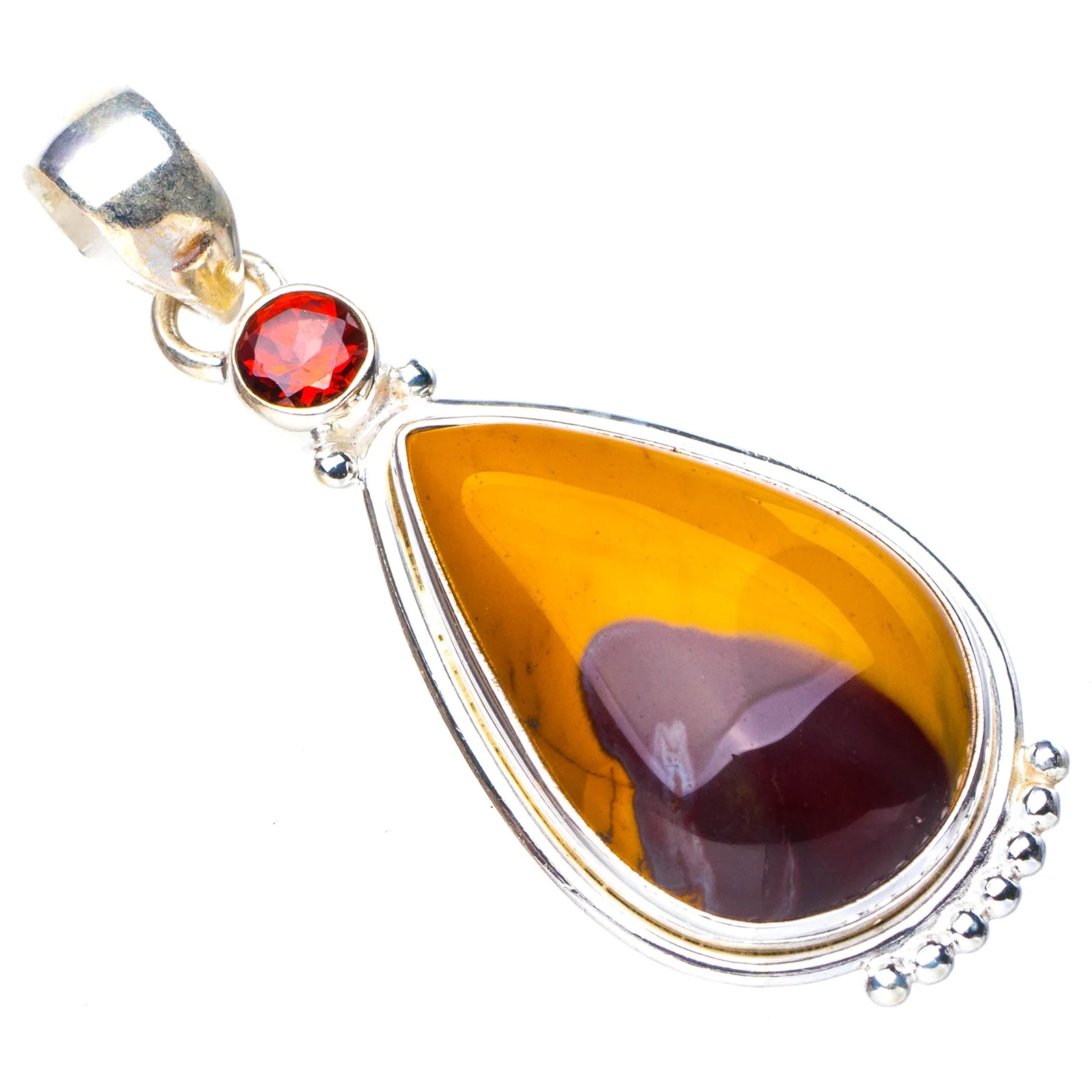 

StarGems Natural Royal Imperial Jasper Garnet Handmade 925 Sterling Silver Pendant 2" E4443