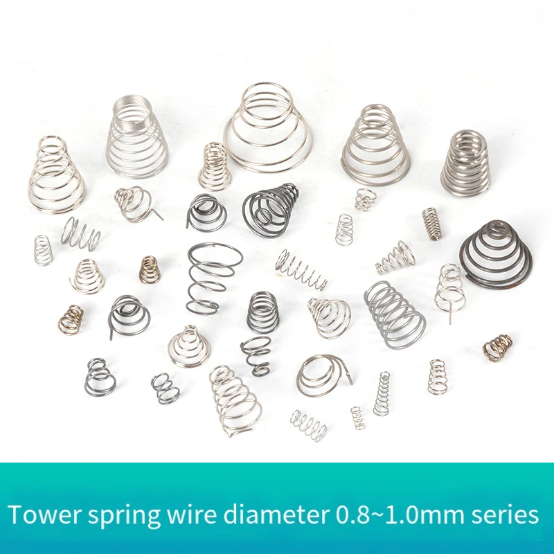 Wire Diameter 0.6 0.7 0.8-1.0mm Tower Springs Cone Compression Return Pagoda Spring 10 12 15mm-30mm Long