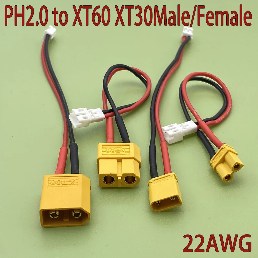 PH2.0 to XT60/XT30 plug Battery Charging Adapter Cable Cord Female Male Plug to PH2.0-M XT60-F XT30-F High Current Connector