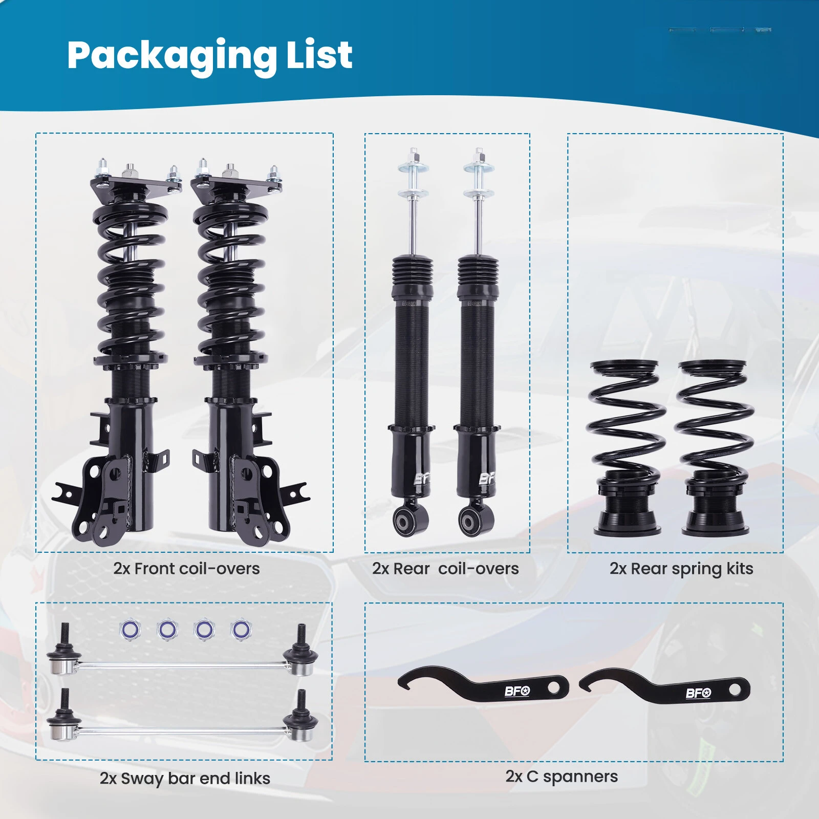 Full Coilovers Shocks Struts Kit for Honda Civic 2012-2015 Sedan/Coupe