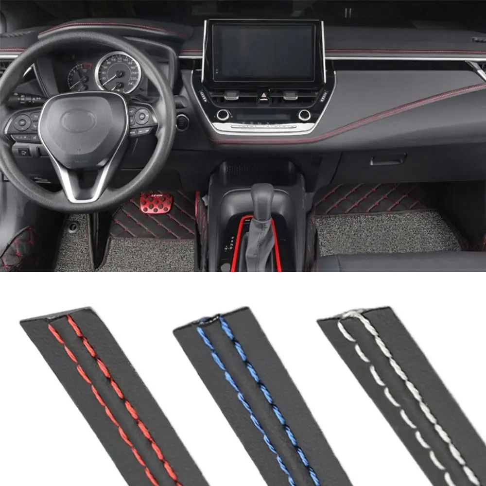 Car Mouldings Trim Pu Leather Braid Decorative Line Strip For Door Dashboard Sticker Car Interior DIY Strips Universal