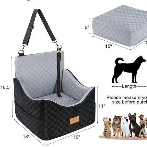 Cama de viaje portátil para perros en el auto: funda cálida lavable - imagen 3