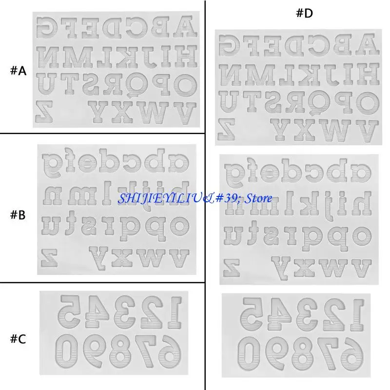 E21F 26 English Letters Numbers Keychain Epoxy Resin Mold Handmade Alphabets Hanging Pendants Silicone Mould DIY Crafts Mould