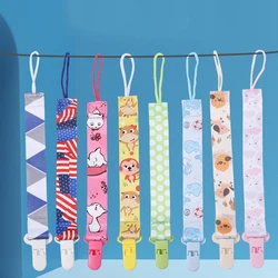 Baby Pacifier Clip Cartoon Print Anti-lost Chain Dummy Clip Nipple Holder Soft Nipple Soother Clip Baby Teether Toy