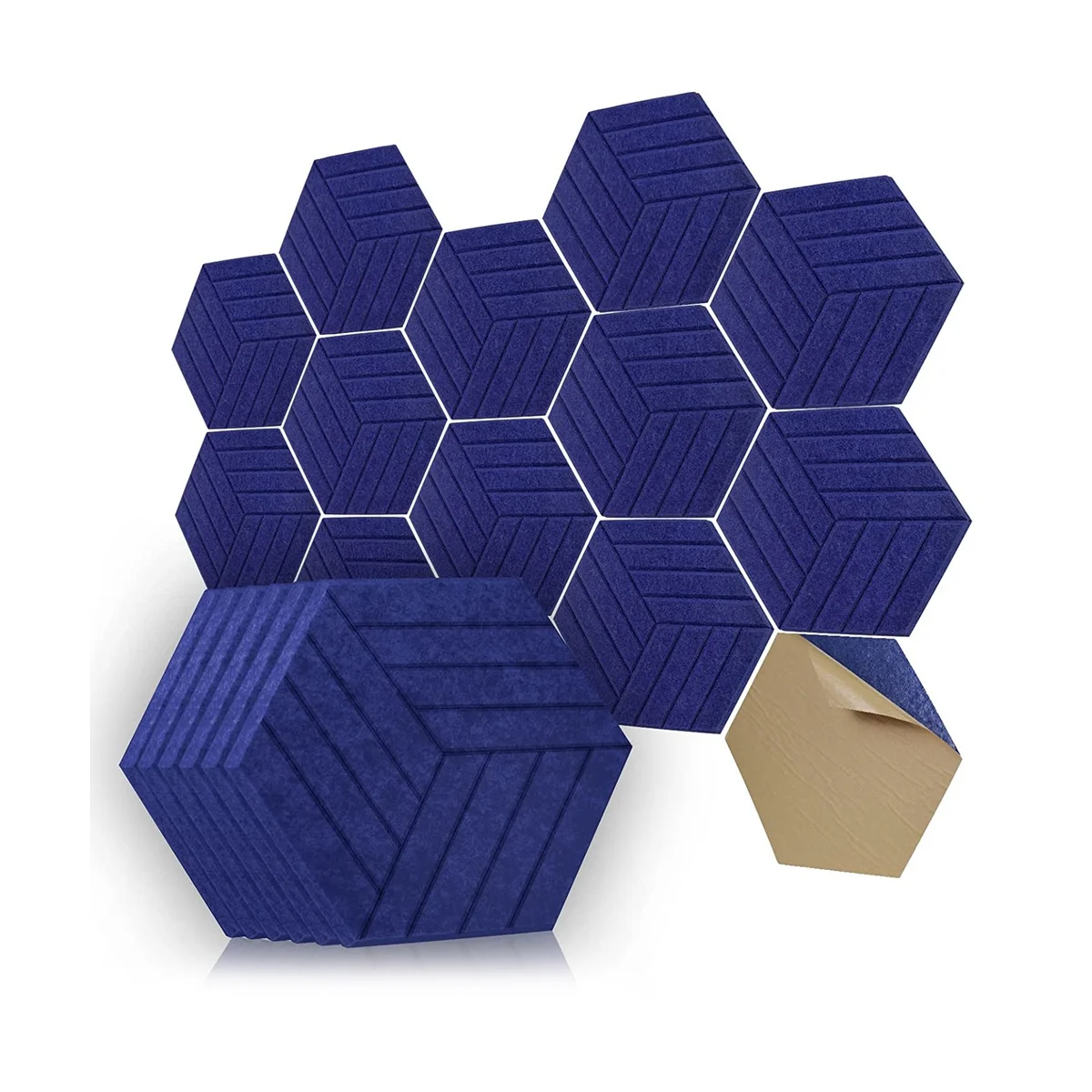 Sound Proof Panels Hexagon Self-Adhesive,12 Pcs Acoustic Panel, Sound Dampening Panel for Studio Office Home,5