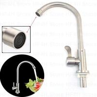 Single Hole Kitchen Sink Faucet Head Sprayer 304 Stainless Steel Cold Water Spout Tap Brushred Stream 360 Degree Flexible