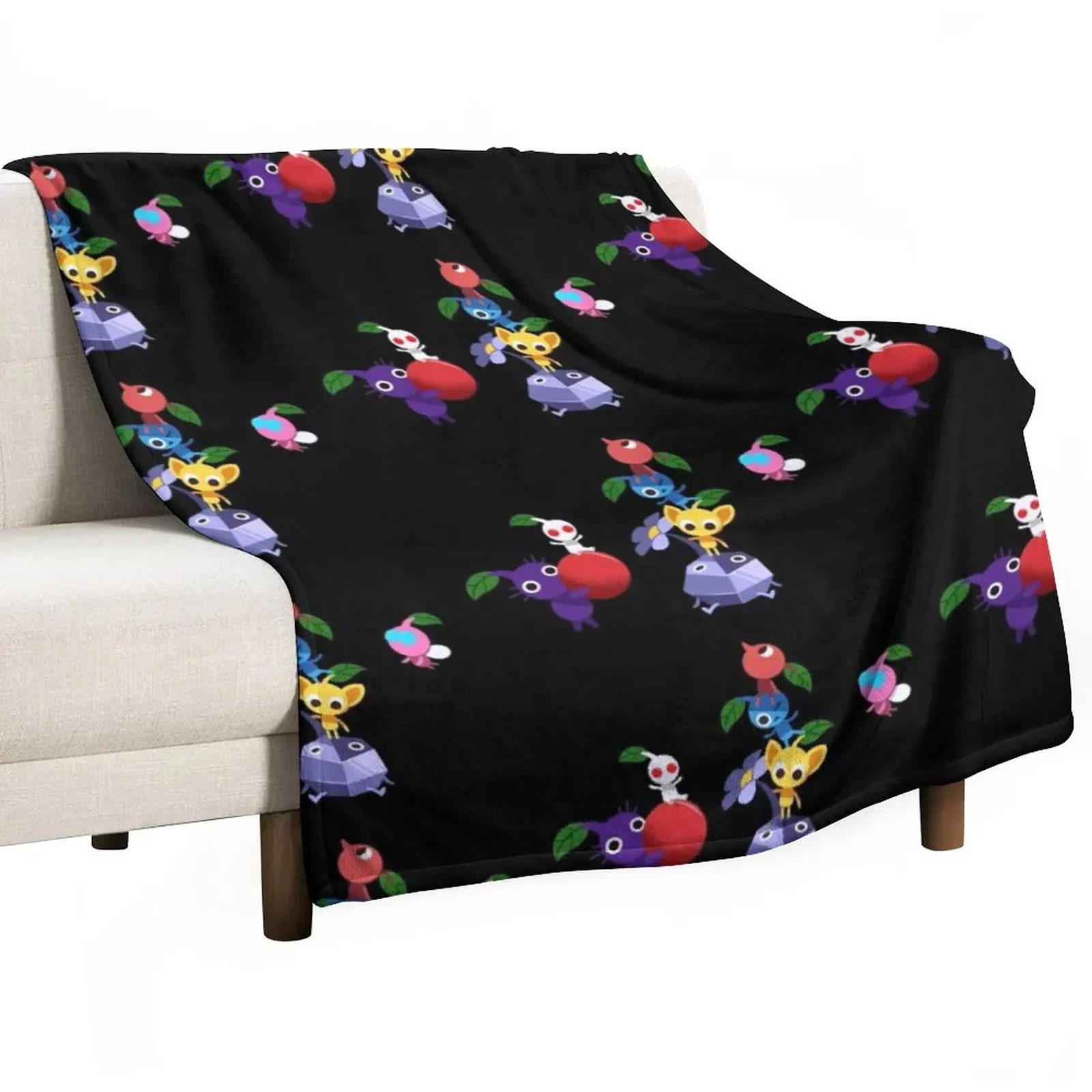 

PIKMIN - Collage of Characters Throw Blanket Sofa Soft Beds Retros Single Blankets