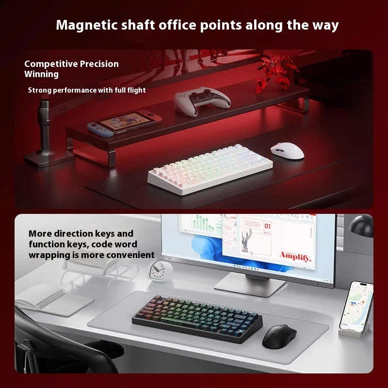 MCHOSE JET75 HE Gaming Keyboard Customized Hall Effect Magnetic Switch 0.01mm High RT Accuracy DKS SOCD TGL MT Dynamic RGB