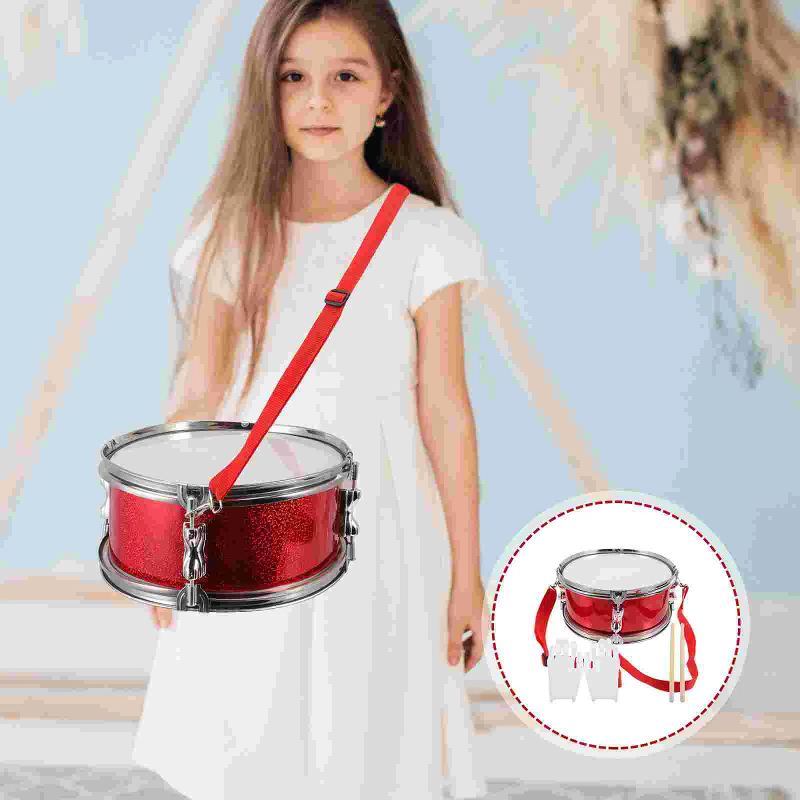 

1 Piece Flash Red Snare Drum Kit ABS Instrument for Kids Toddlers Children Drum Set Promote Motor Skills