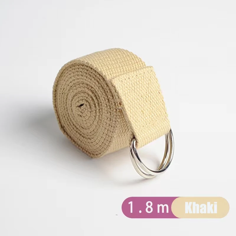 1.8mx3.8cm  Yoga Strap for Stretching Cotton Yoga Belt with Adjustable Metal D-Ring Buckle Stretch Band for Fitness Pilate