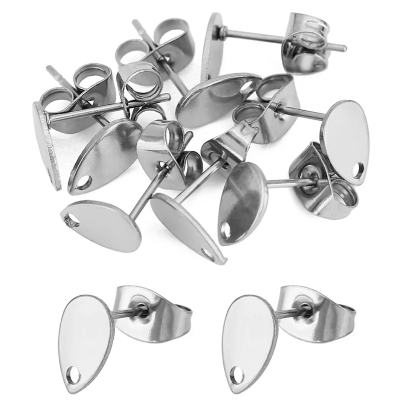 20pcs Stainless Steel Star Heart Studs for DIY Jewellery Making