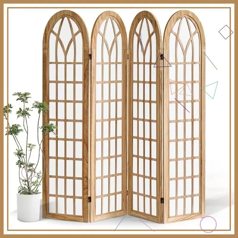 【Producto Popular】Separador de ambientes japonés Shoji, biombo plegable para el hogar, oficina o restaurante - Madera natural