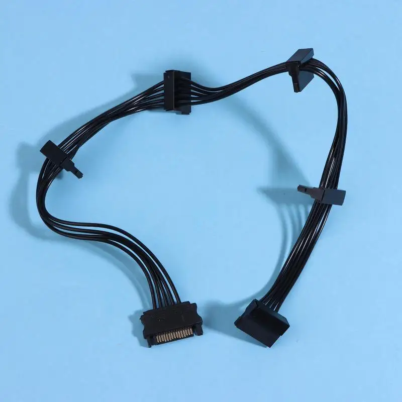 Hard Drive SATA Power Splitter Cable 15Pin to 4Pin Adapter 1 to 5 Extra Long Extension Fast Data Transfer PC DIY Accessory