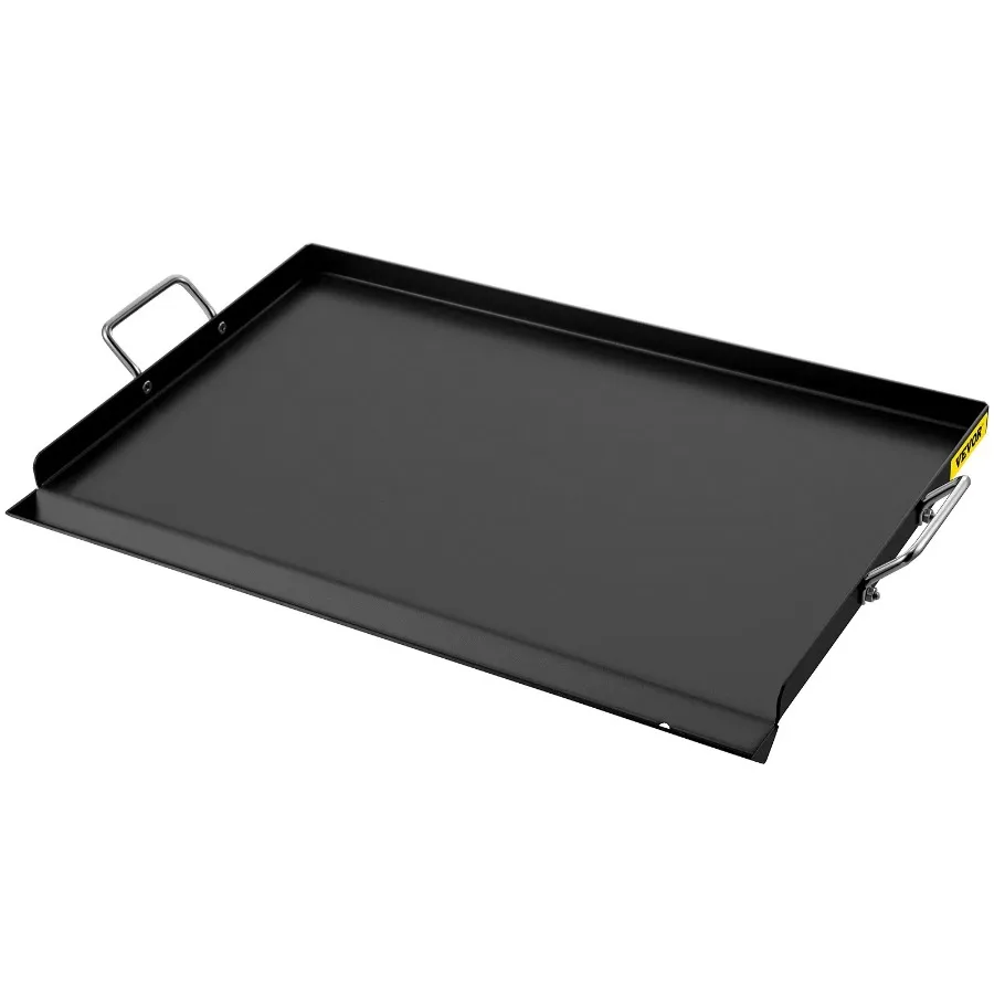 Plancha de acero al carbono, plancha de placa superior plana de 16x24 para barbacoa, parrilla de Gas de carbón con 2 asas, parrilla superior plana Rectangular