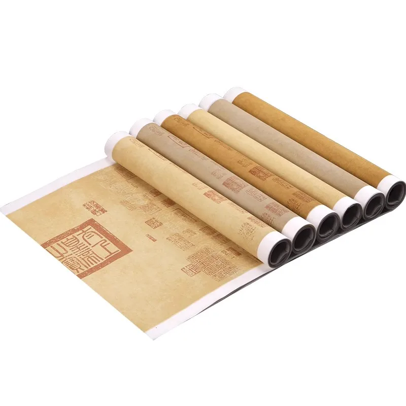 5 pcs/set Retro Style Wax Half Ripe Xuan Paper Cursive Script Copybook Calligraphy Works on Paper