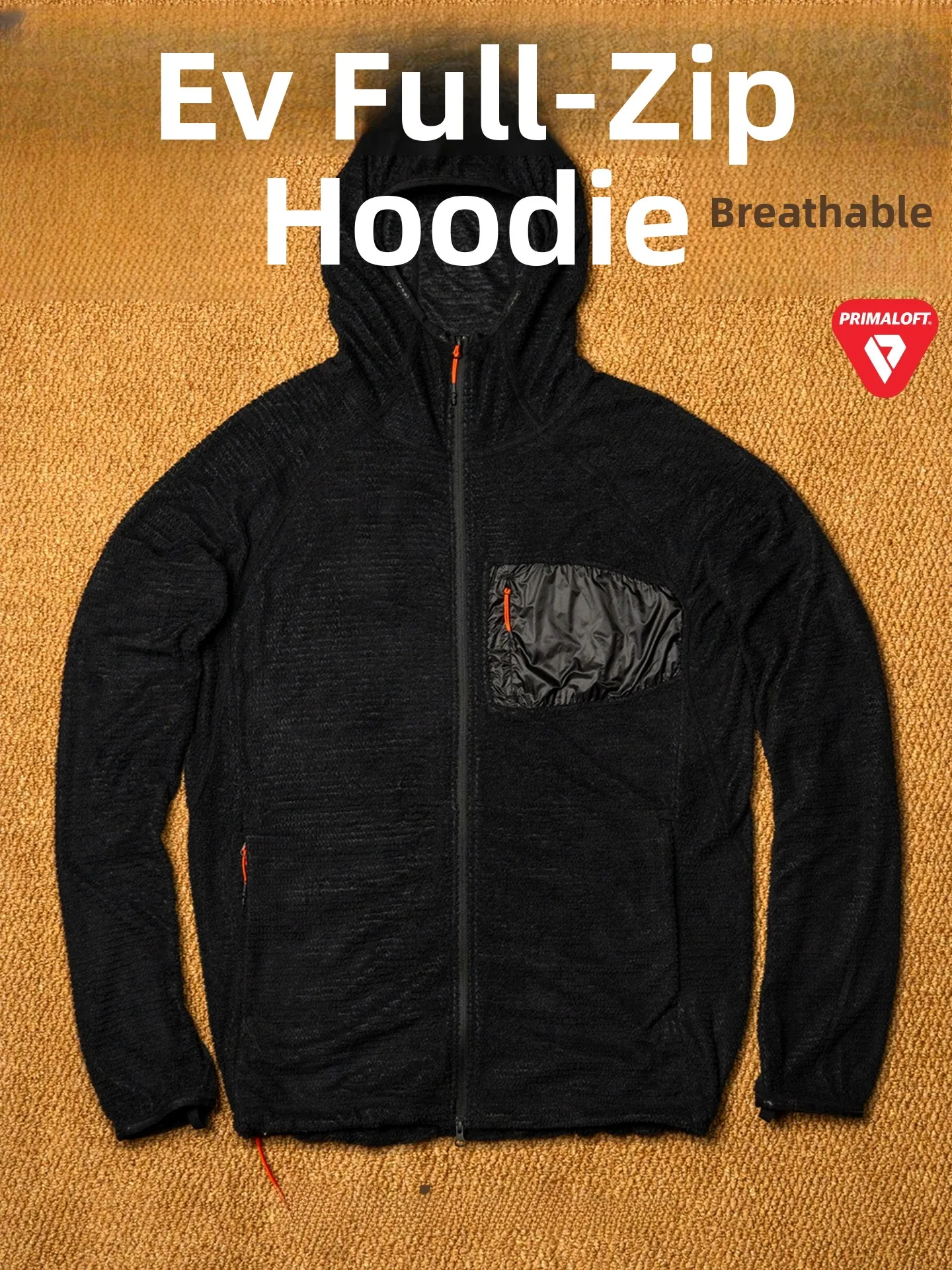 Original Gear Primaloft Evolve Lightweight Fleece Hooded Jacket Full Zipper Breathable Dynamic Warmth Outdoor Camping Climbing