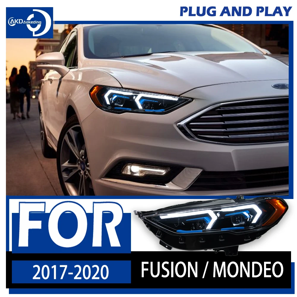 AKD Car Styling for Ford Mondeo Fusion 2017-2020 Headlights LED DRL Running Lights  Auto Accessories