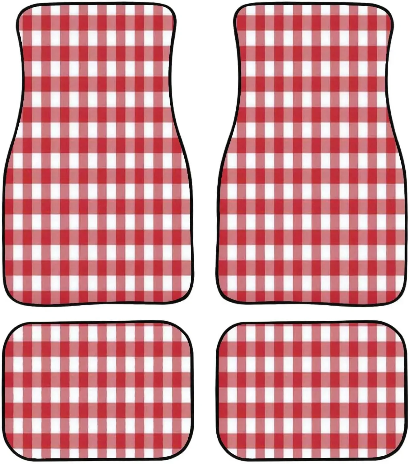 Car Floor Mats - Red Patterns tablecloths Stylish a Design Carpet Floor Mats for Cars, Anti Slip Rubber Auto Interior Decorative