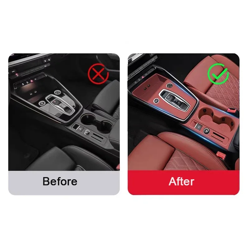 For Audi A3 8Y 2025 2026 Car Soft Silicone Center Console Gear Panel Water-cup Slot Pad Non Slip Interior Protector Accessories 4