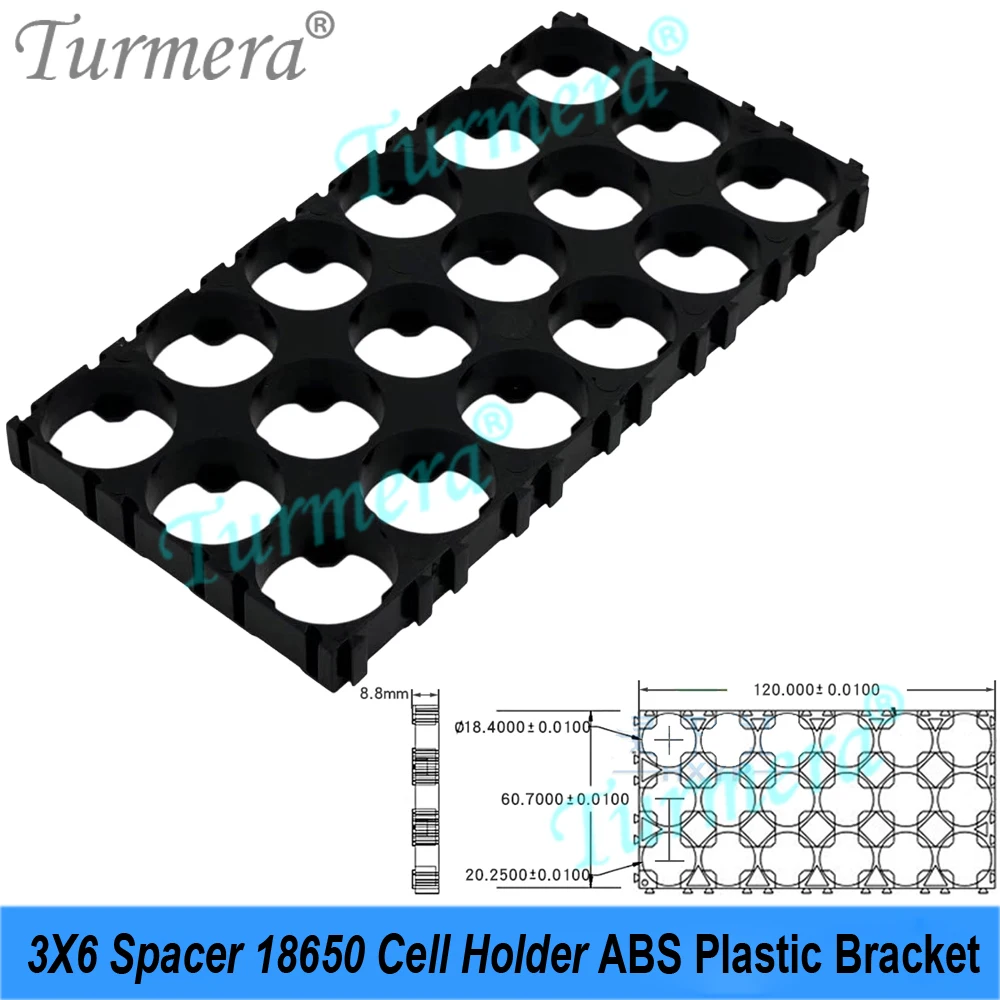 Turmera 18650 Holder 3X5 3X6 4X5 4X6 5X6 Battery Bracket 2P 3P 4P Weld Nickel Spacing Hole 20.25mm for 12V 48V Battery Pack Use - view 3