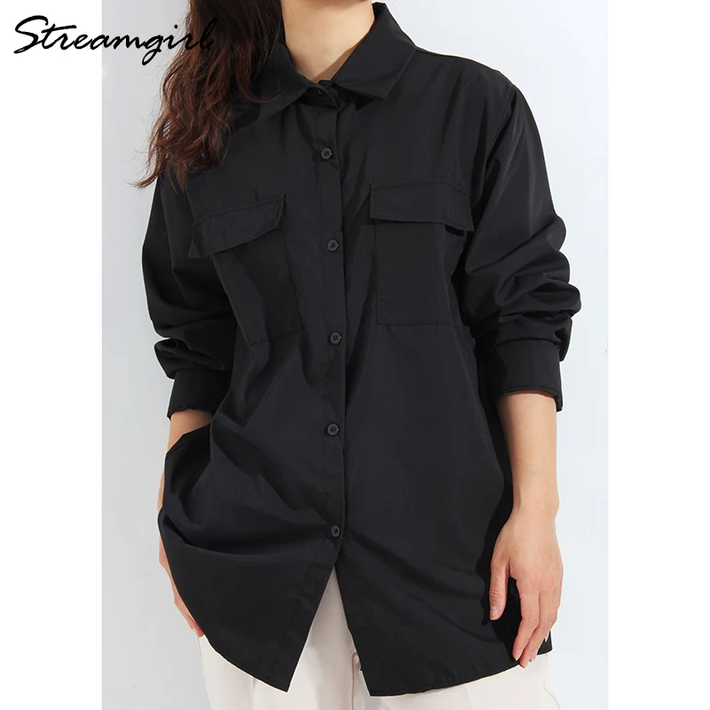 Black Shirts For Women Blouse Formal Wear Shirts Fashion Woman Blouses White Shirts Ladies Loose Tops Blouses Women Shirt 2022