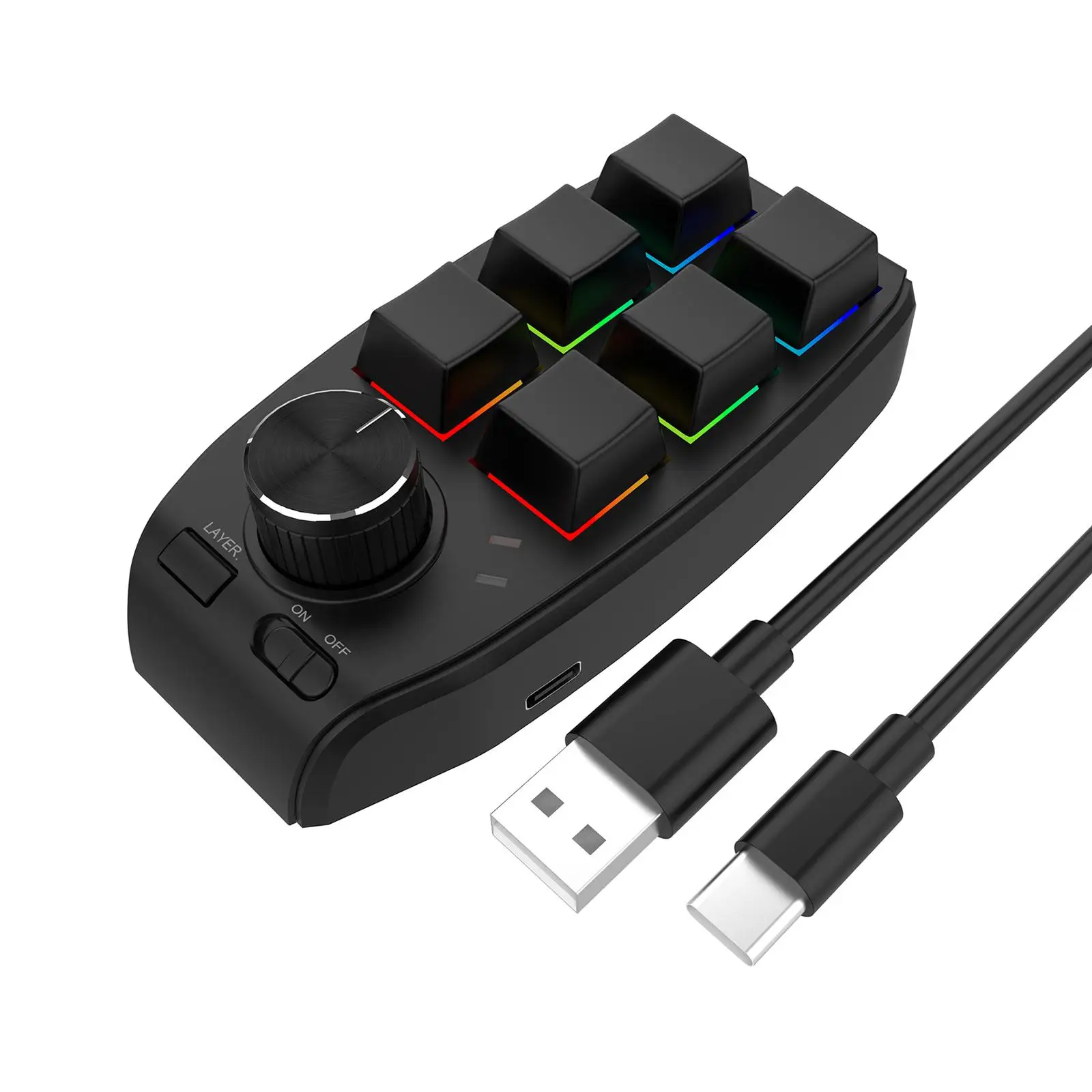 Keyboard RGB Programmables Keys 6 Keys Macros Keypad for Audio Programming
