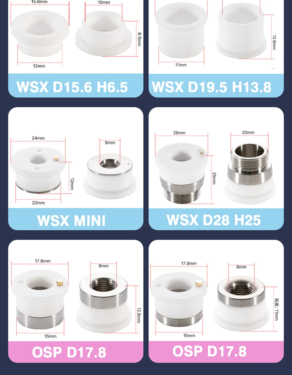 Axrayser OEM Precitec Laser Keramikdüsenhalter D31 M11 KT XB P0595-94097 für Precitec Procutter 2.0 Laserkopf – Detail 14