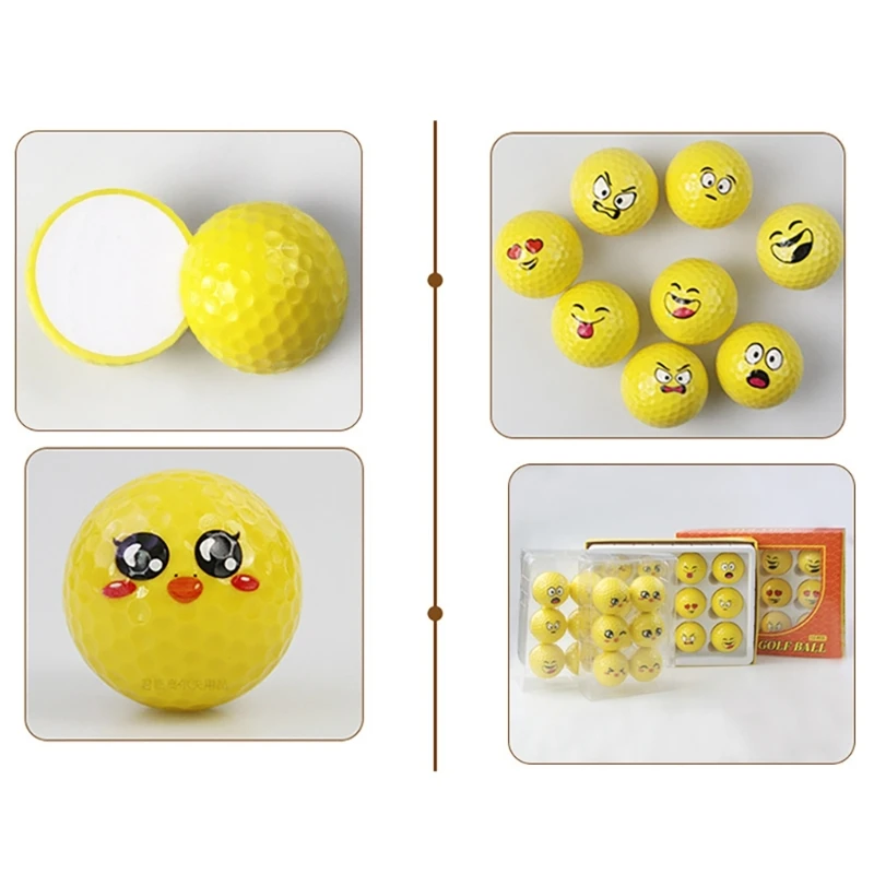 6Pcs Unique Practice Golf Balls Novelty Funny Golf Balls Lovely Emotion Face Golf Balls for Course Play, Practice, Gift