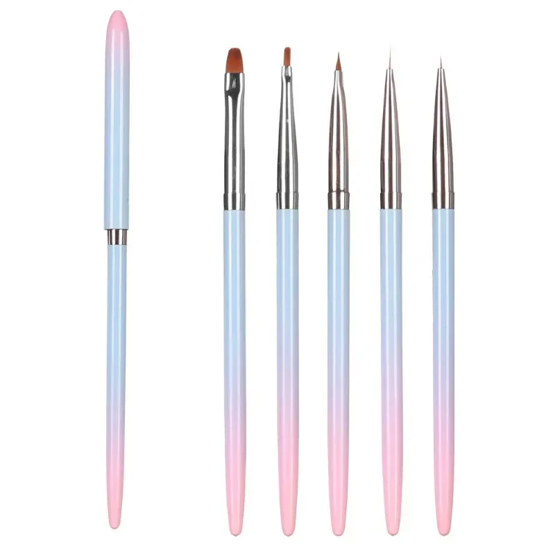 

Nail Brush Set for Enhancement Pen, Pink Blue Gradient Graffiti, Color Painting