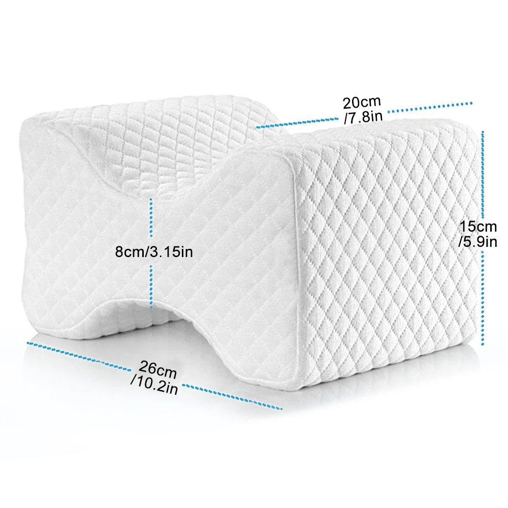 Knee Pillow for Side Sleepers - Memory Foam Wedge Contour- Spacer Cushion for Spine Alignment, Back Pain, Pregnancy Support