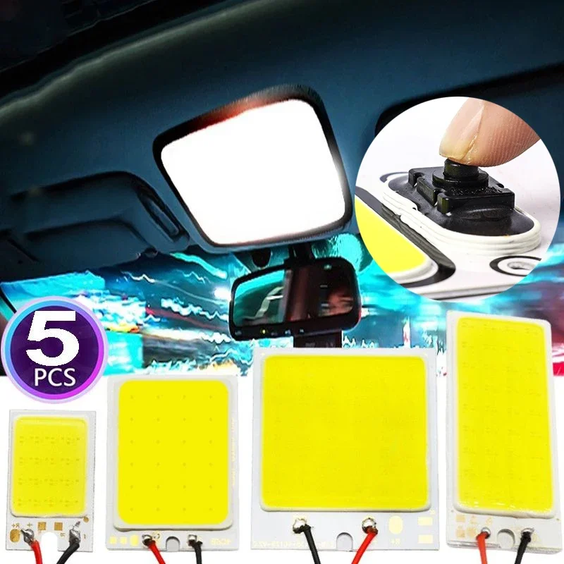 12V-24V Universal Car Interior Readling Lamp COB 108SMD LED Panel Dome Light High Brightness Bulb Truck Waterproof Lamp