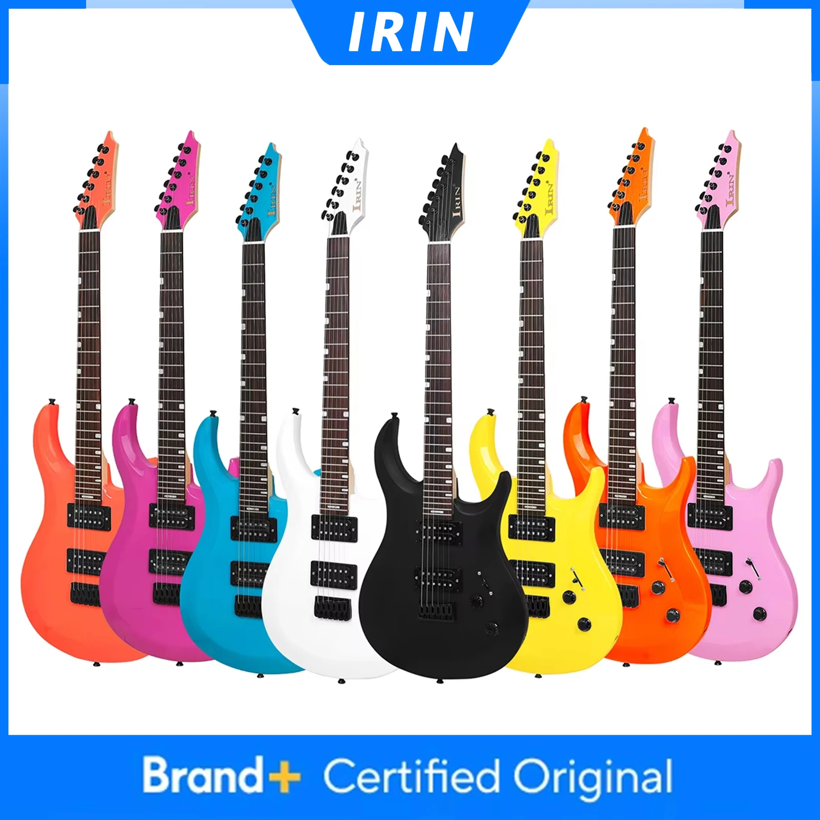 

Электрогитара IRIN, 24 лада, 6 струн, корпус Oguman, кленовый гриф, красочная электрогитара с ключом для сумки, соединительный кабель