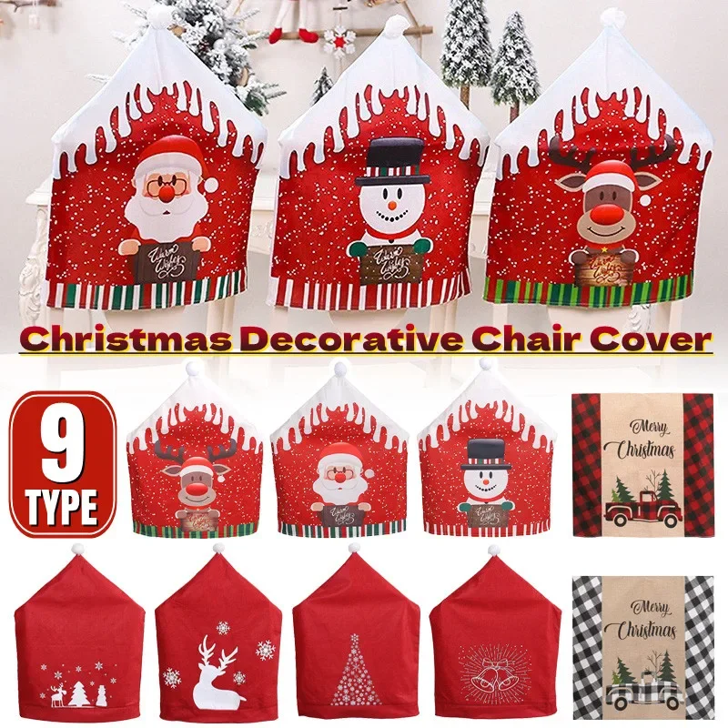 

Christmas Chair Covers Dining Room Chair Slipcovers Removable Washable Chair Covers Protector for Dining Room Hotel Ceremony