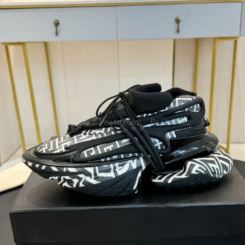 2025 موضة الرجال أحذية رياضية حجم كبير 46 النساء منصة المتسكعون الدانتيل يصل التدرج الألوان تشغيل أحذية رياضية الشقق المشي #3