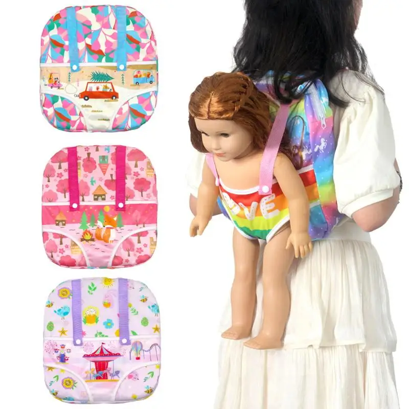 - New Carrier Backpack For 12/14/16/18 Inch Born Baby Doll, 30/35/40/25cm Girl Dolls Out Going Holder -