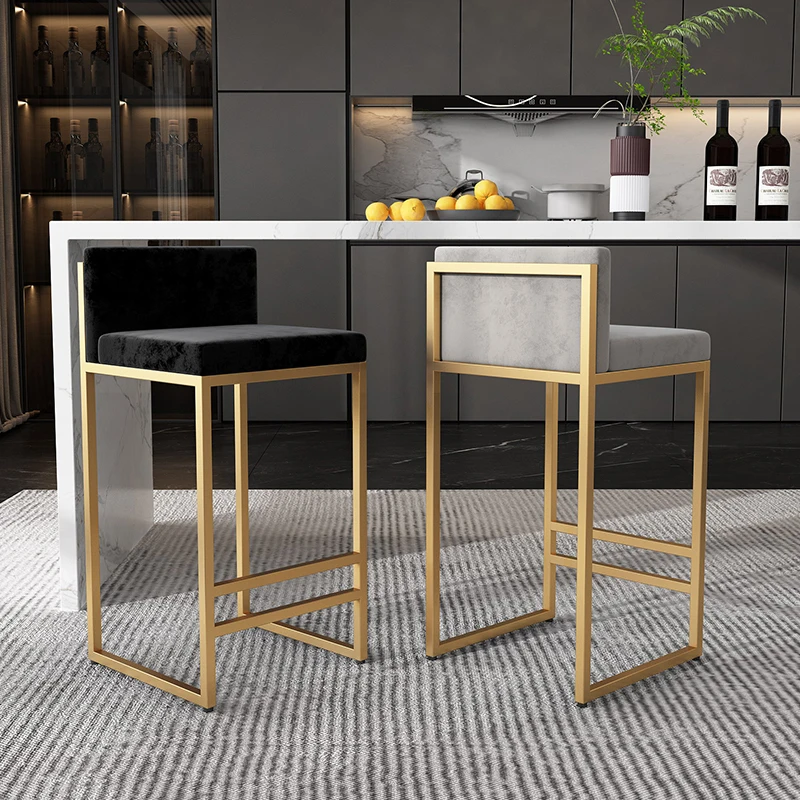 

Reception Desk Salon Bar Chairs Nordic Design Waiting High Bar Chairs Office Modern Luxury Taburete Alto Cadeiras Home Furniture