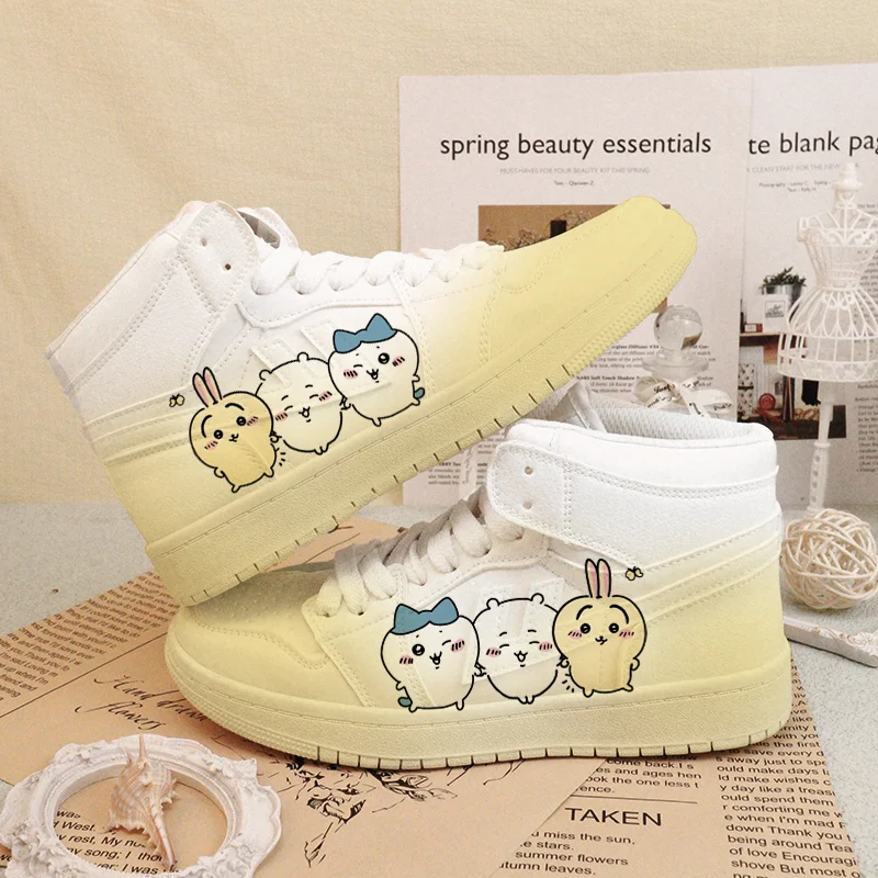 Kawaii Casual Shoes Anime Usagi Hachiware Cartoon Chiikawa Sneakers Cute Girls Student Sports Shoes Thick Sole Shoes