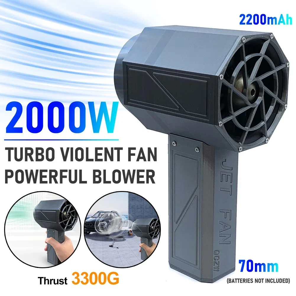 

2000W Turbo Jet Fan 3300g Thrust Turbo Violent Fan with XT60 Battery Interface Handheld Ducted Turbofan Keyboard Cleaning Tool