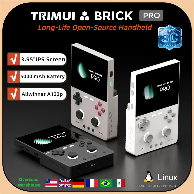 TRIMUI BRICK PRO Retro Handheld Game Console Open Source PSP NDS GBA Arcade Video Game Player 5000mAh Classic Gaming For Men