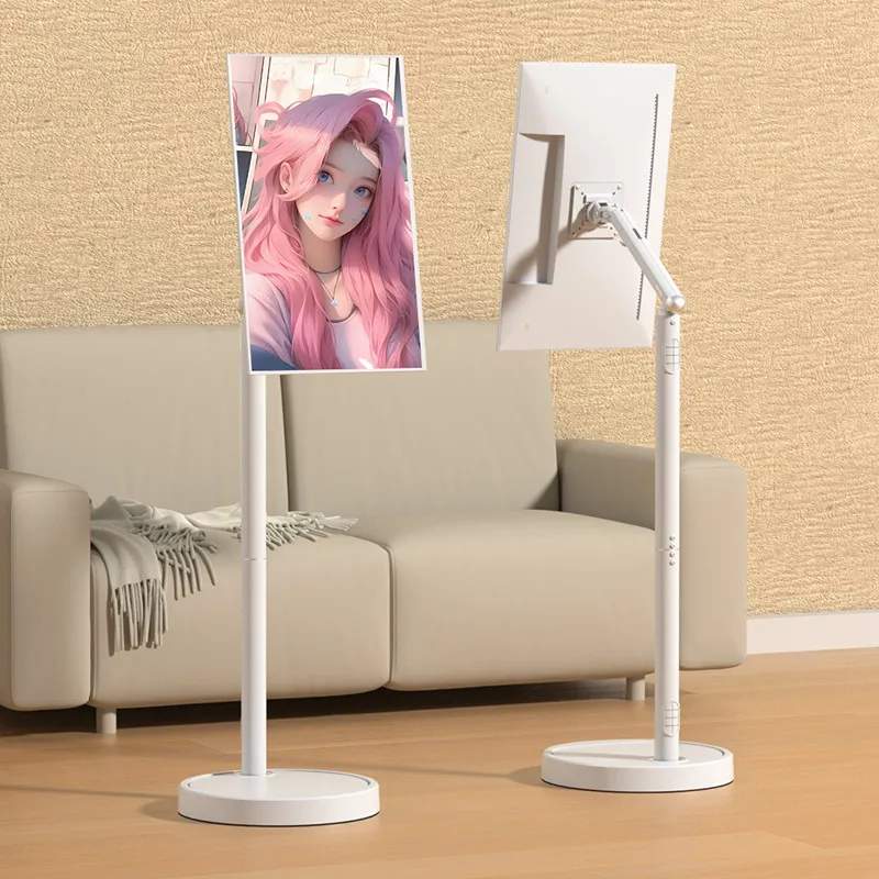 17-36 Inch Gas Spring Monitor Stand 9KG Load VESA 75x75/100x100mm Adjustable Height Free Standing Desk Mount Ceramic White SC395