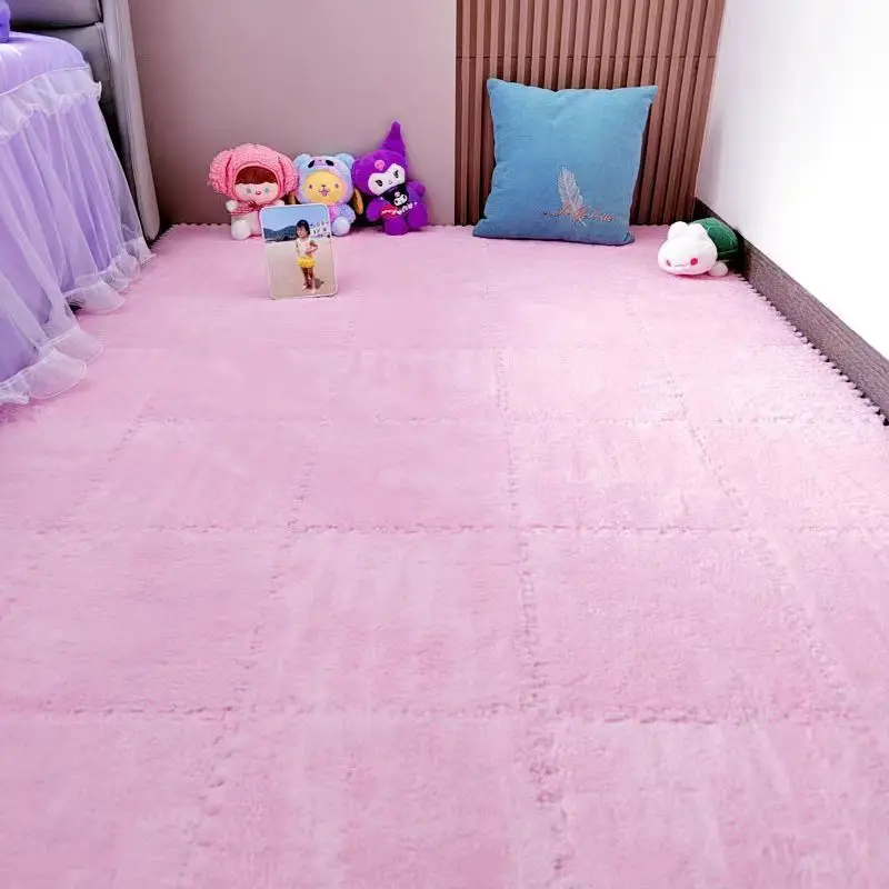 10 Stuks 30*30 Cm Creatieve Pluche Puzzel Schuim Vloermat Puzzel Tapijt Warme Speelmat Grijpende Oefening Tegels pluizige Karpetten