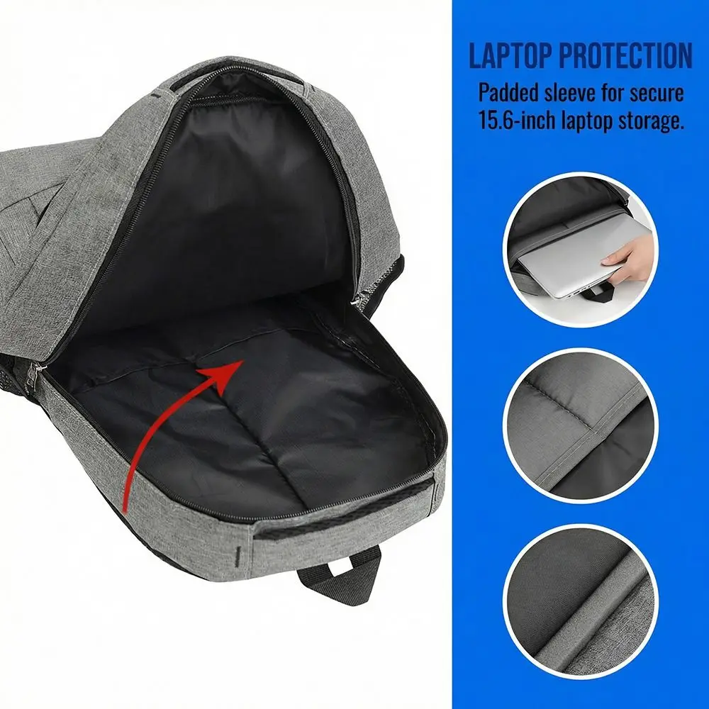 

Universal Ergonomic Men Backpack Large Capacity Wear Resistant Laptop Shoulder Bag Casual Style Fashion Business Backpack Hiking