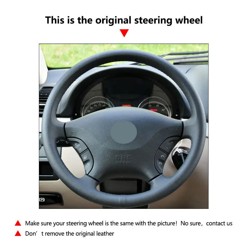 For Mercedes Benz Viano W639 2003-2010 Vito 2003-2014 Sprinter 2006-2013 For VW Crafter Car Steering Wheel Cover Leather Trim
