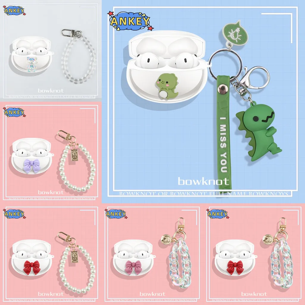 

Для OnePlus Nord Buds 3 Pro Ace 2, прозрачный силиконовый чехол для наушников, мягкий защитный чехол, кожа гарнитуры с жемчужной цепочкой