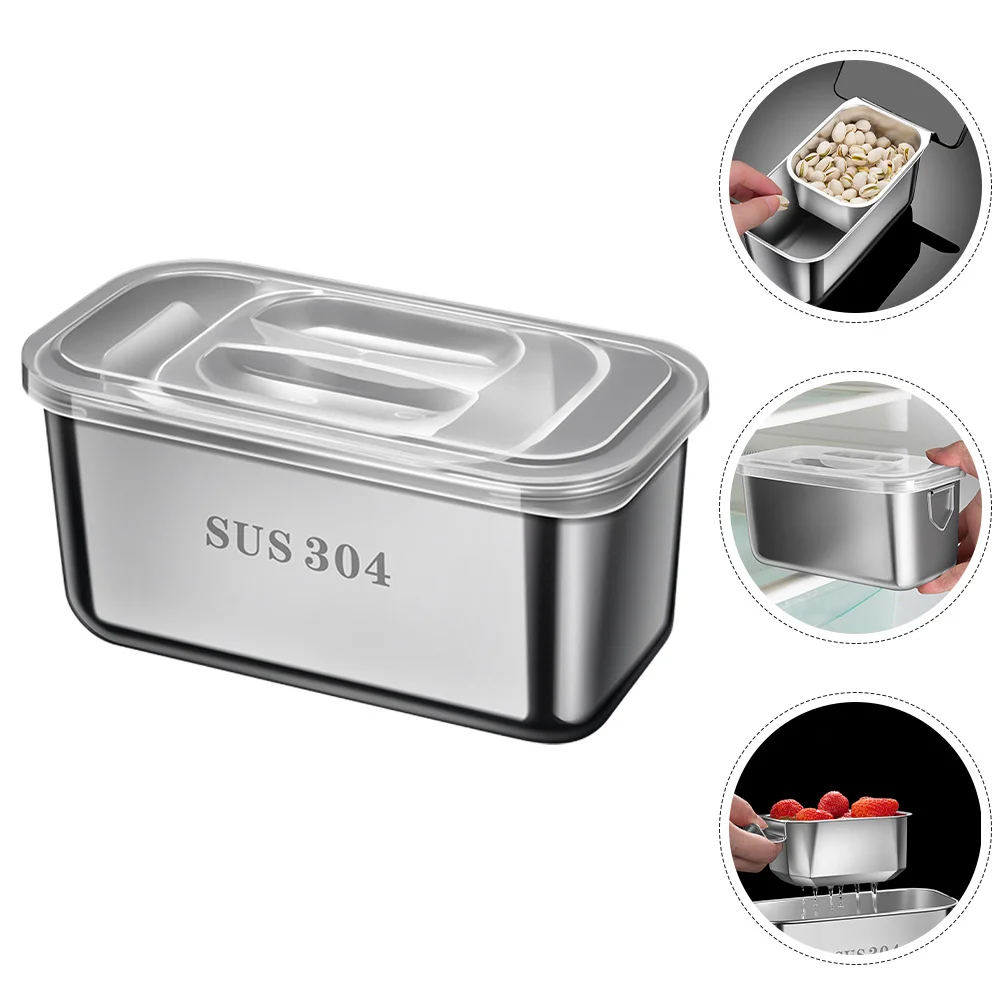 

Snack Storage Box Stainless Steel Portable Large Capacity Desktop Fruit Dried Fruit Food Organizer Snack Storage Box
