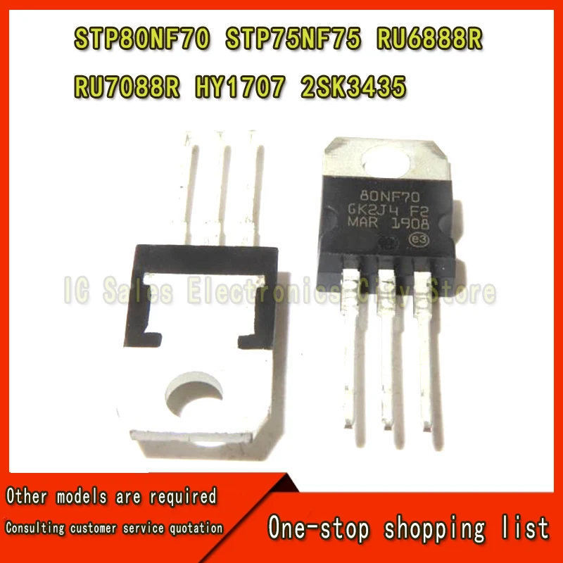 10 Uds P75nf75 Ru6888r Hy1707 Hy1707 P Ru7088r 2sk3435 K3435 Stp75nf75 P80nf70 Originele Desmontar Calidad Garantizada 100%