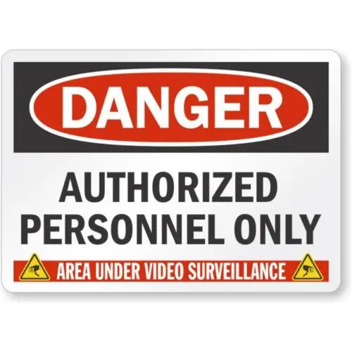 Authorized Personnel Only Restricted Area Aluminum Weatherproof Sign p957