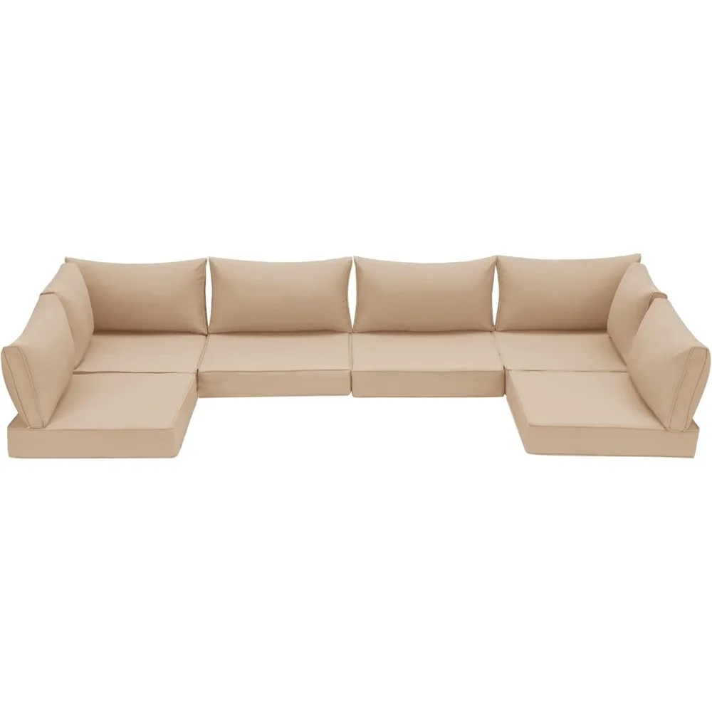 

Outdoor Replacement Cushions for Patio Furniture,Water-Repellent Sofa Cushion for Rattan Wicker Sectional Patio Conversation Set