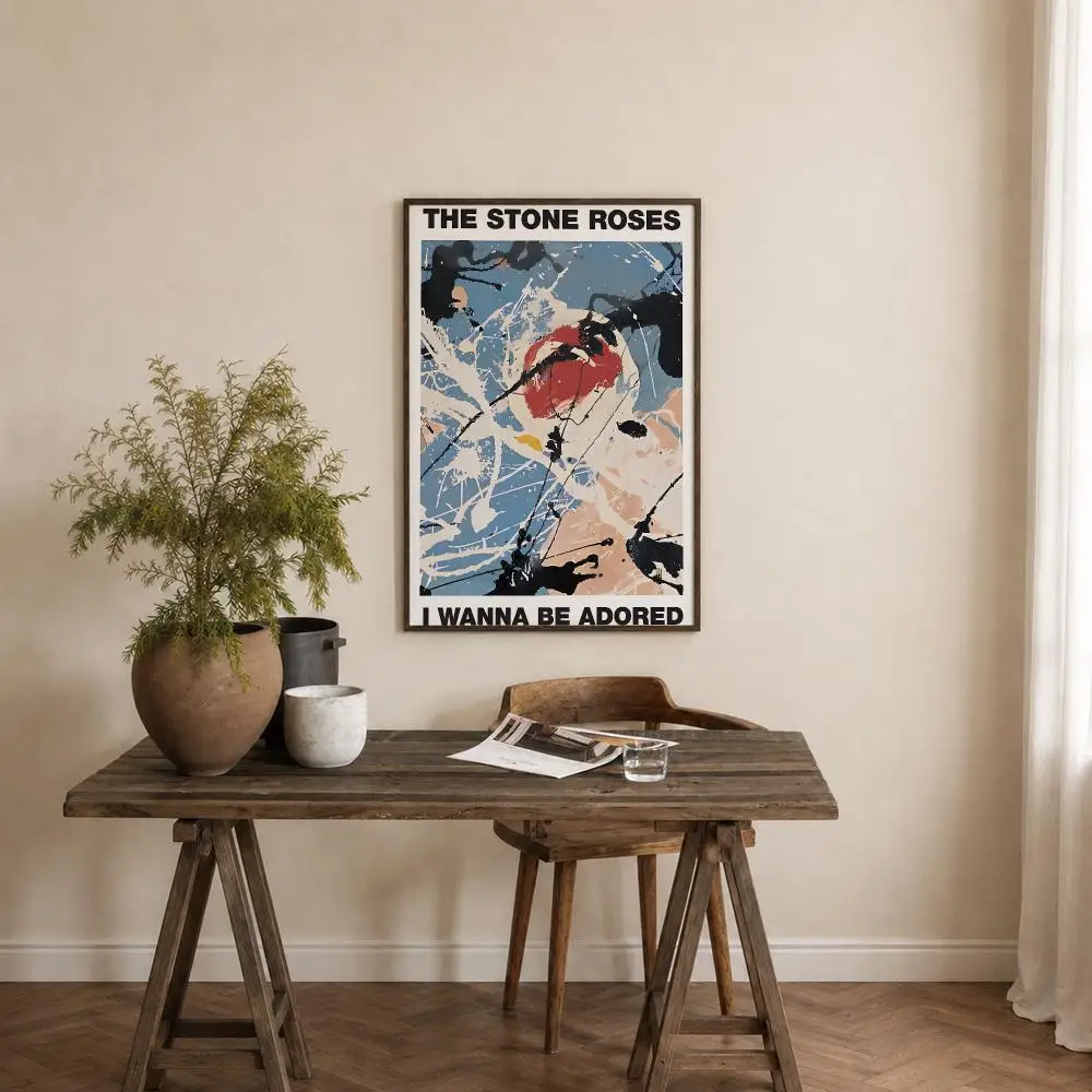 Band The Stone Roses Poster Self‑Adhesive Waterproof PP Poster Coffee House Bar Wall Art Sticker Room Home Decor